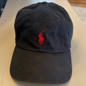 Ralph Lauren Black Cap with Red Logo